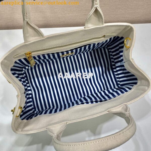 Replica Prada 1BG439 Denim Tote bag White 9