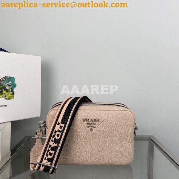 Replica Prada New Medium Camera leather bag 1BH082 Water Lily 3