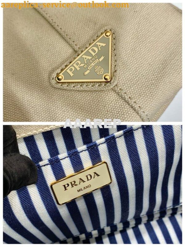 Replica Prada 1BG439 Denim Tote bag White 10