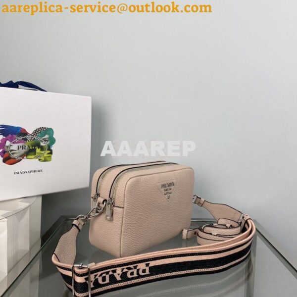 Replica Prada New Medium Camera leather bag 1BH082 Water Lily 4