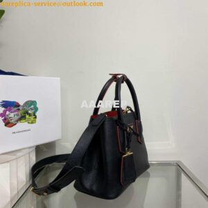 Replica Prada 1BG443 Prada Double Saffiano leather mini bag Black 2