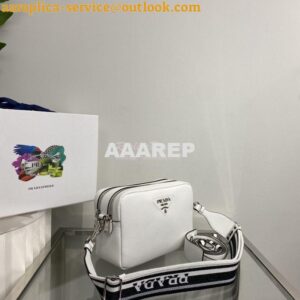 Replica Prada New Medium Camera leather bag 1BH082 White 2