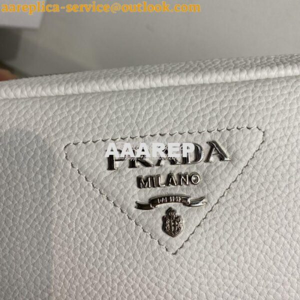 Replica Prada New Medium Camera leather bag 1BH082 White 5