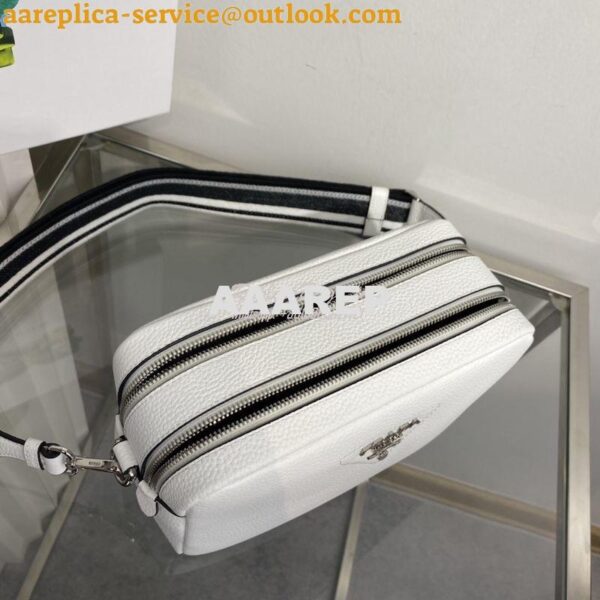 Replica Prada New Medium Camera leather bag 1BH082 White 8