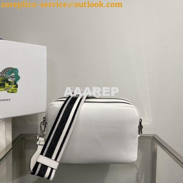 Replica Prada New Medium Camera leather bag 1BH082 White 11