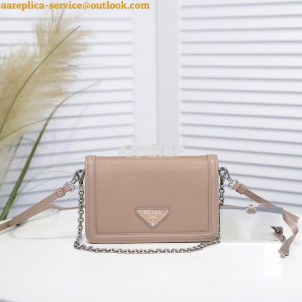 Replica Prada Nylon And Leather Mini-bag 1BP019 Beige 3