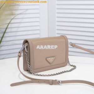 Replica Prada Nylon And Leather Mini-bag 1BP019 Beige 2