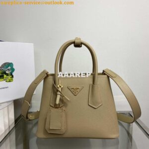 Replica Prada 1BG443 Prada Double Saffiano leather mini bag Tan