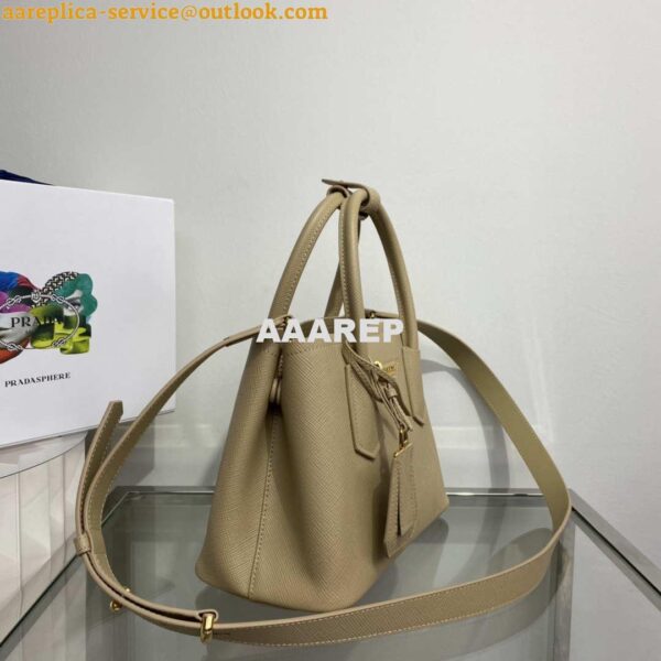 Replica Prada 1BG443 Prada Double Saffiano leather mini bag Tan 3