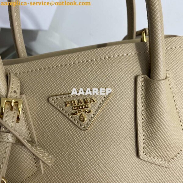 Replica Prada 1BG443 Prada Double Saffiano leather mini bag Tan 4