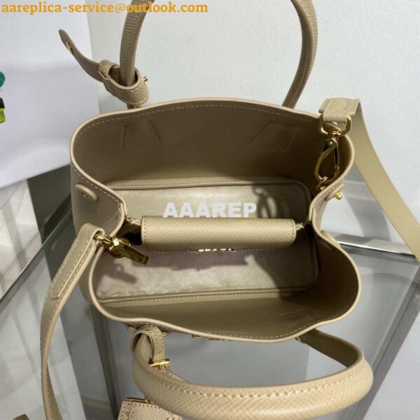 Replica Prada 1BG443 Prada Double Saffiano leather mini bag Tan 8