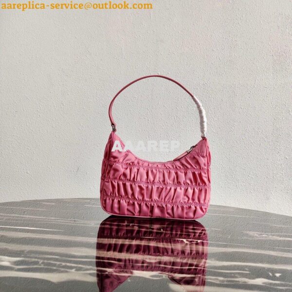 Replica Prada 1NE204 Prada Nylon and Saffiano Leather Mini Bag in Pink 4