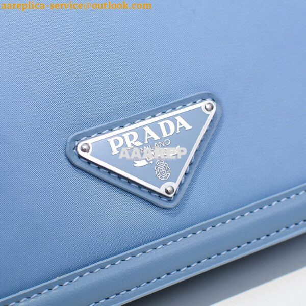 Replica Prada Nylon And Leather Mini-bag 1BP019 Blue 6