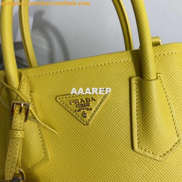 Replica Prada 1BG443 Prada Double Saffiano leather mini bag Yellow 3