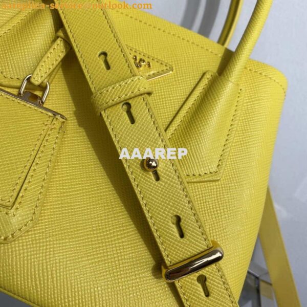 Replica Prada 1BG443 Prada Double Saffiano leather mini bag Yellow 5