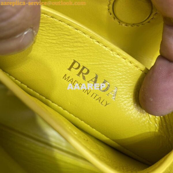 Replica Prada 1BG443 Prada Double Saffiano leather mini bag Yellow 8