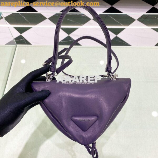 Replica Prada Padded Nappa Leather Handbag 1BA315 Violet 5