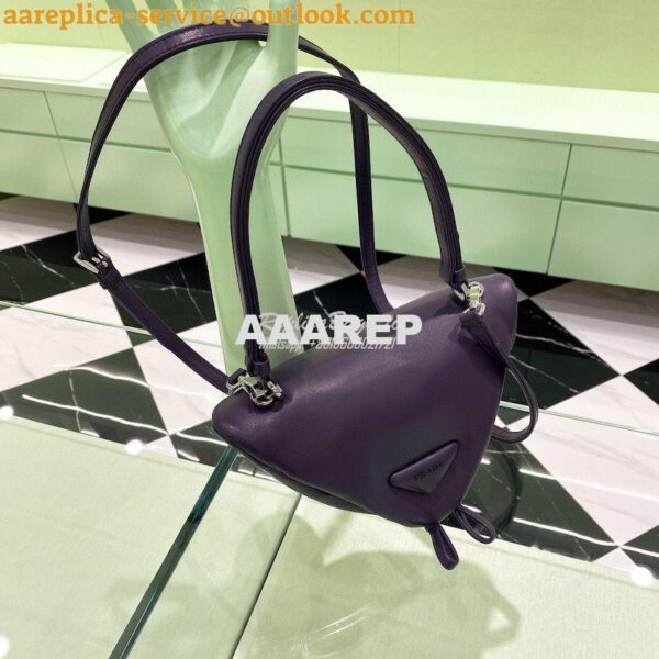 Replica Prada Padded Nappa Leather Handbag 1BA315 Violet 6