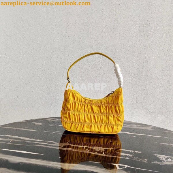 Replica Prada 1NE204 Prada Nylon and Saffiano Leather Mini Bag in Yellow 4