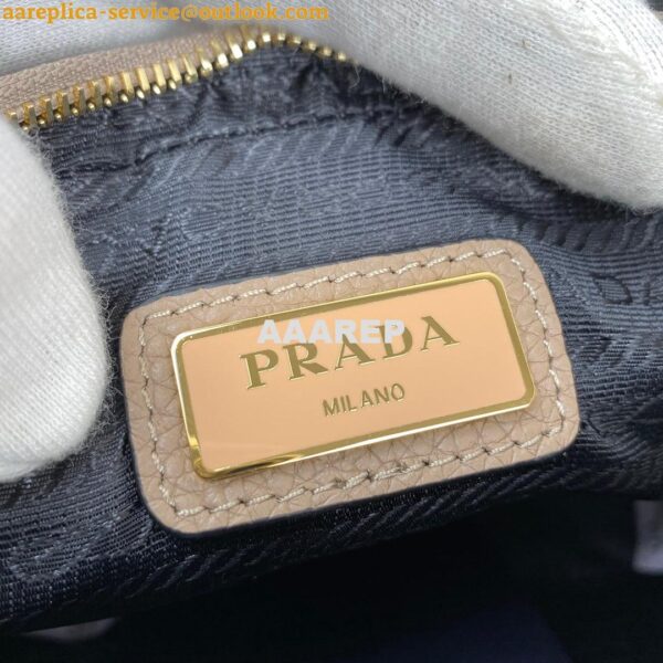 Replica Prada 1BH082 Leather bag with shoulder strap Apricot Gold 10