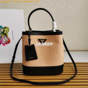 Replica Prada Panier Medium Straw Bag 1ba212 Black