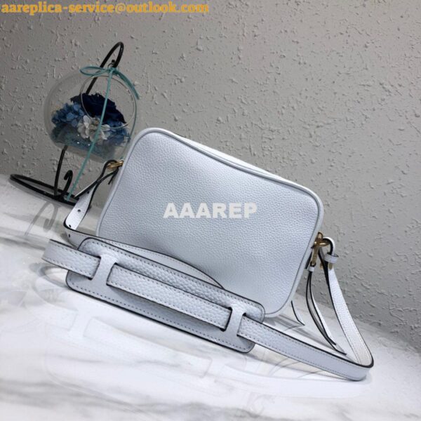 Replica Prada 1BH082 Leather bag with shoulder strap White Gold 4