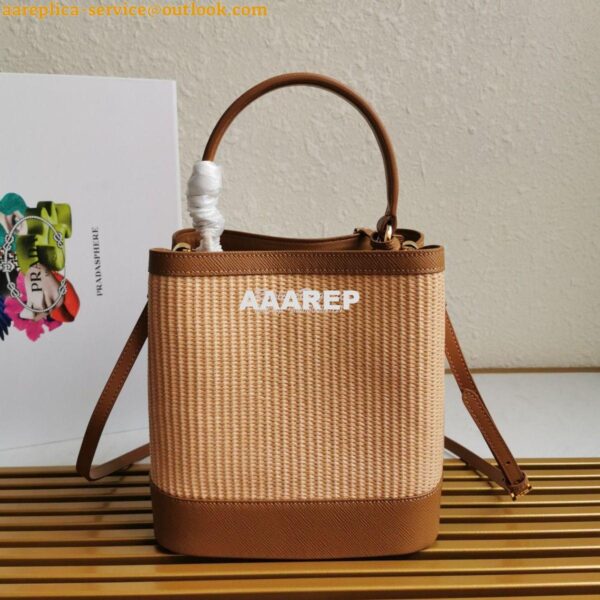 Replica Prada Panier Medium Straw Bag 1ba212 Cognac 10