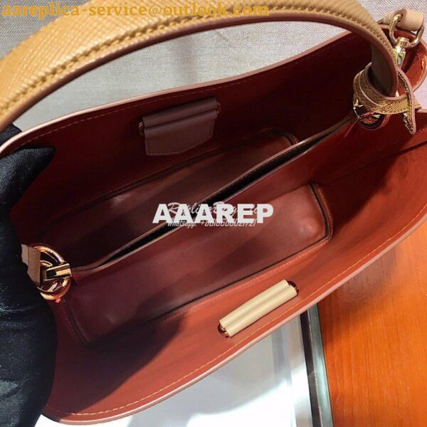 Replica Prada Panier Saffiano Leather Bag 1BA211 Brown 7