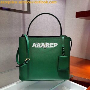 Replica Prada Panier Saffiano Leather Bag 1BA211 Green