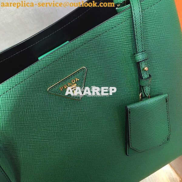 Replica Prada Panier Saffiano Leather Bag 1BA211 Green 5