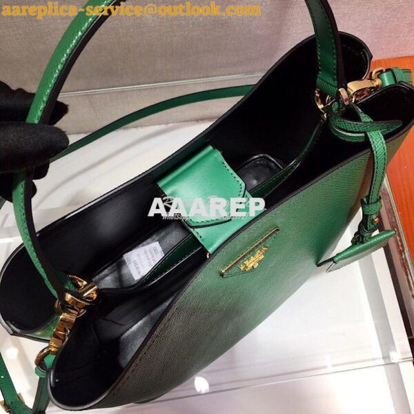 Replica Prada Panier Saffiano Leather Bag 1BA211 Green 6