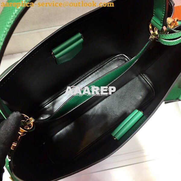 Replica Prada Panier Saffiano Leather Bag 1BA211 Green 7