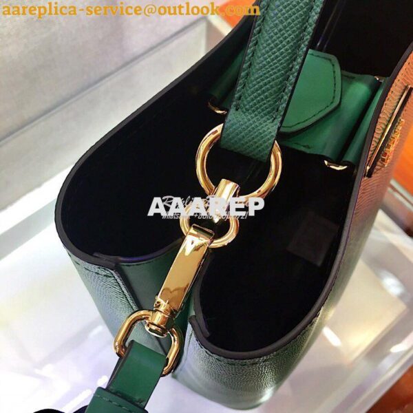 Replica Prada Panier Saffiano Leather Bag 1BA211 Green 8