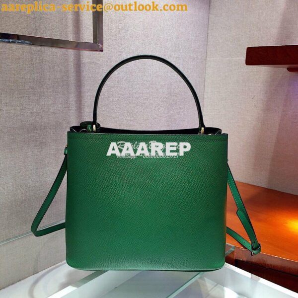 Replica Prada Panier Saffiano Leather Bag 1BA211 Green 10