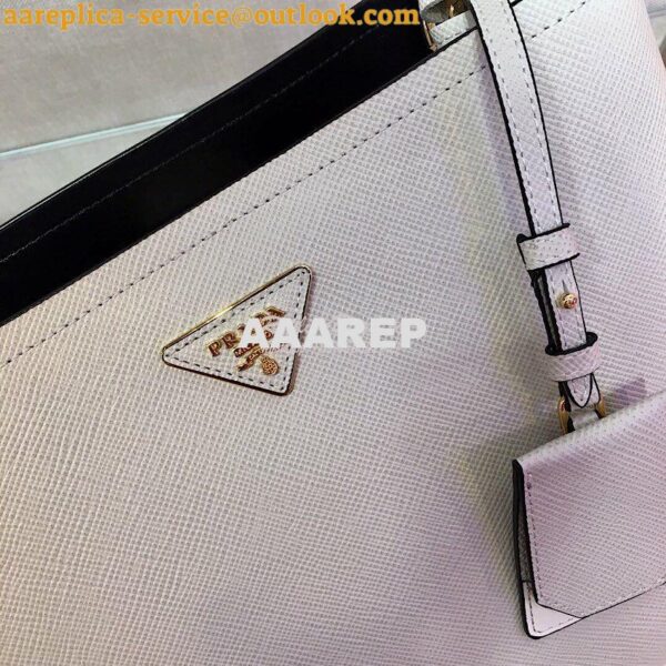 Replica Prada Panier Saffiano Leather Bag 1BA211 White 5