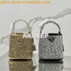 Replica Prada Panier Satin Bag With Crystals 1BA373 Platinum 2