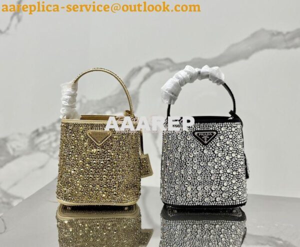 Replica Prada Panier Satin Bag With Crystals 1BA373 Metal 3