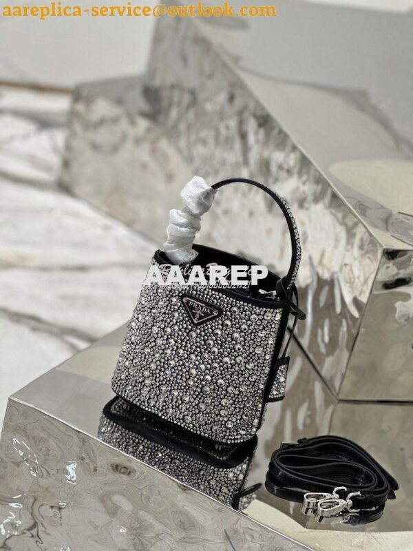 Replica Prada Panier Satin Bag With Crystals 1BA373 Metal 4