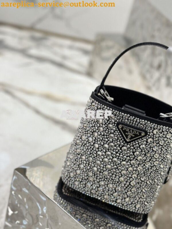 Replica Prada Panier Satin Bag With Crystals 1BA373 Metal 5