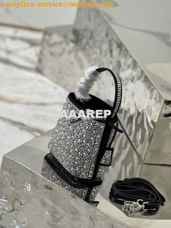 Replica Prada Panier Satin Bag With Crystals 1BA373 Metal 6