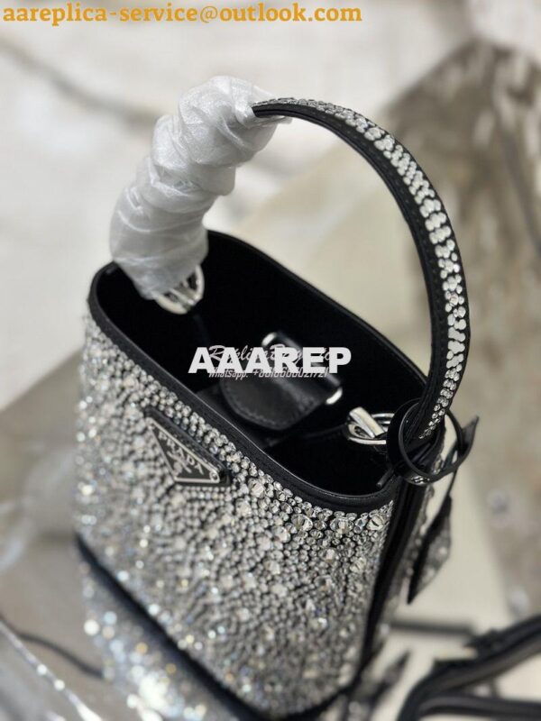 Replica Prada Panier Satin Bag With Crystals 1BA373 Metal 7