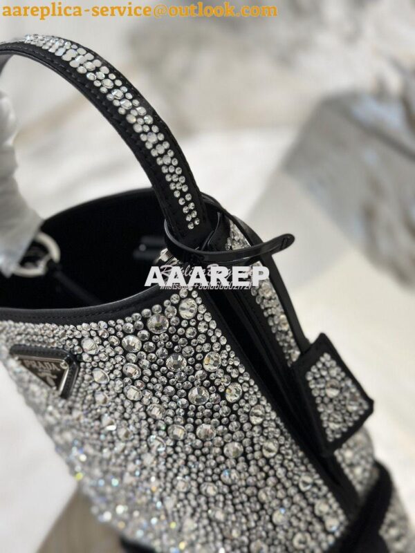 Replica Prada Panier Satin Bag With Crystals 1BA373 Metal 8