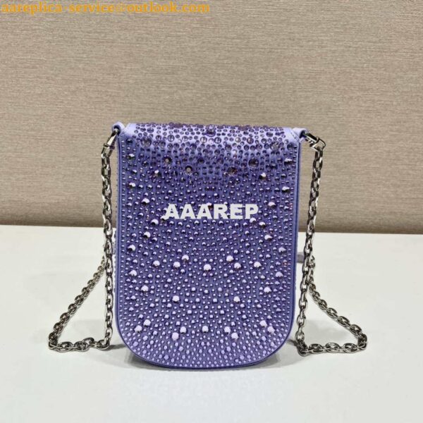 Replica Prada 1BH185 Mini Cleo satin bag with crystals Purple 7