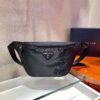 Replica Prada 2VH125 Prada Leather Shoulder Bag Black