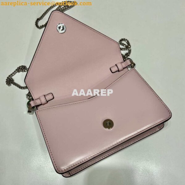 Replica Prada 1BH189 Brushed leather shoulder bag Light Pink 6