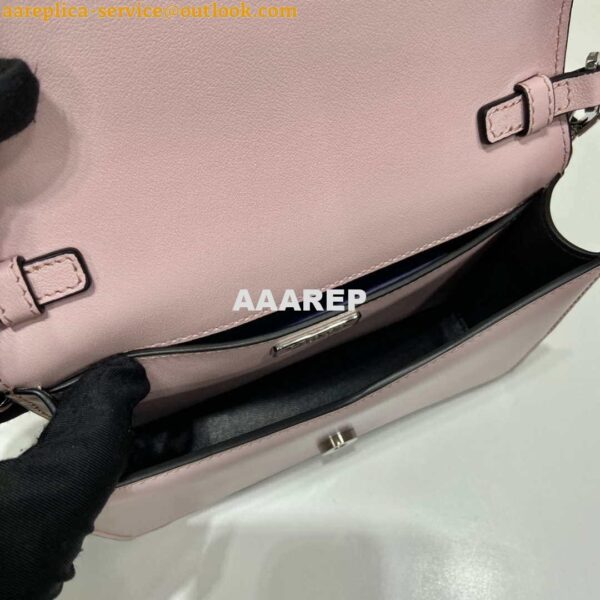 Replica Prada 1BH189 Brushed leather shoulder bag Light Pink 7