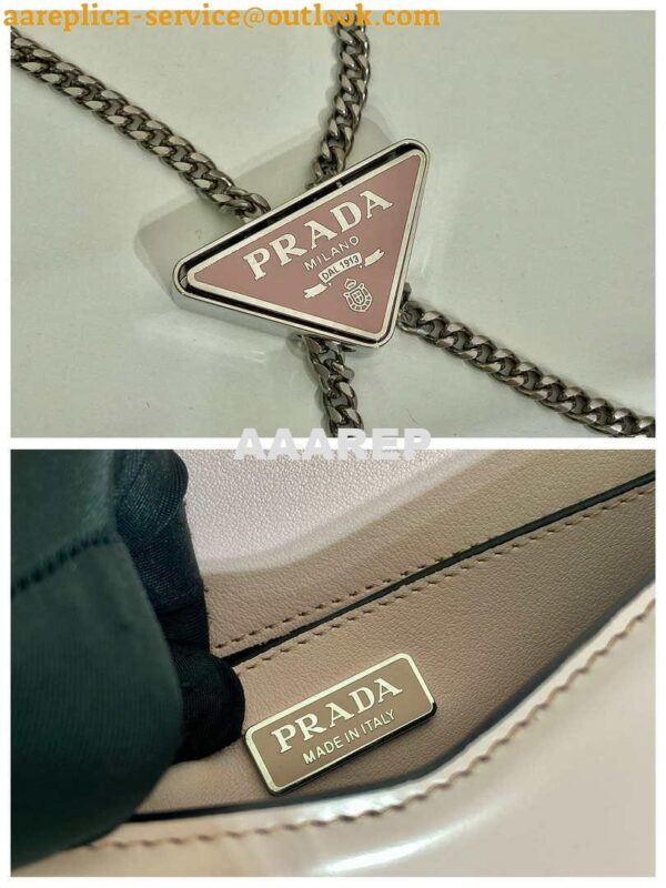 Replica Prada 1BH189 Brushed leather shoulder bag Light Pink 8