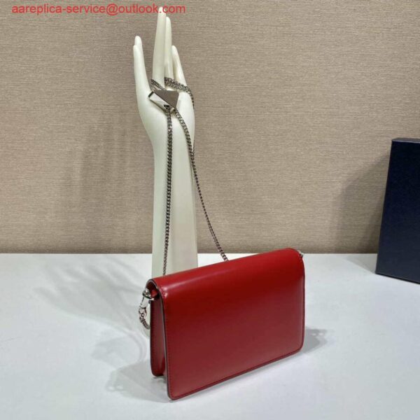 Replica Prada 1BH189 Brushed leather shoulder bag Red 6