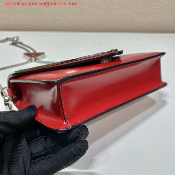 Replica Prada 1BH189 Brushed leather shoulder bag Red 7