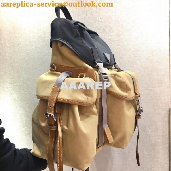 Replica Prada 2VZ074 Nylon Backpack Bag in Brown 5